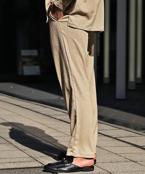 SOMEDIFF（サムディフ） スラックス 楊柳ワイドパンツ メンズ メンズ