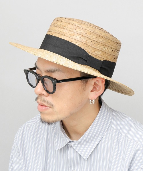 Ruben 帽子 ハット 選べる3素材 天然素材コンビ カンカン帽