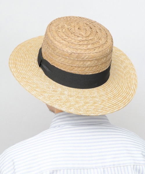 Ruben 帽子 ハット 選べる3素材 天然素材コンビ カンカン帽（クワイ