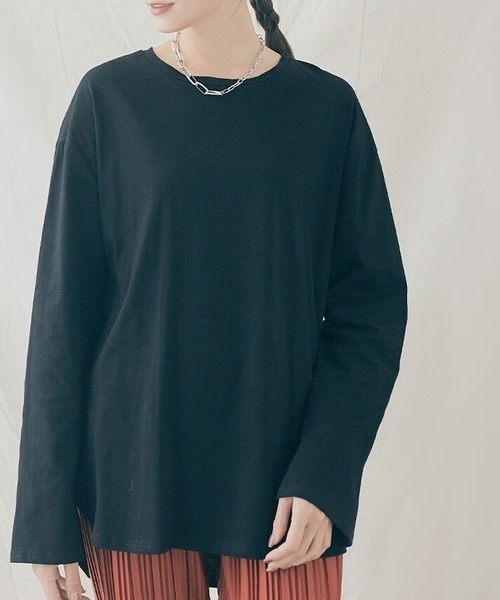 tシャツ バックタグ＆ロゴ ロングTシャツ レディース : ZOZOTOWN Yahoo