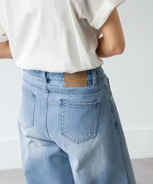 デニム ワイドパンツ クラシック ダークブルー レディース デニムパンツ レディース ワイドパンツ ジーンズ 大きいサイズ
