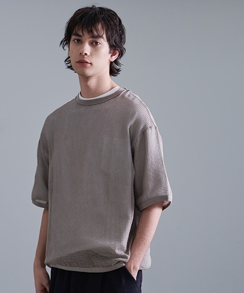 Revo. スマホショルダー tシャツ コットンメッシュ SS Tee メンズ