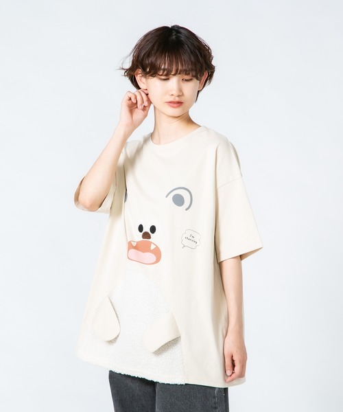 AIBO 4分の1スケールモデル かわいいTシャツ好き　未開封 LB/S tシャツ 「Hi Hey Hoooo/ハイヘイホー」くま さめ顔どんT