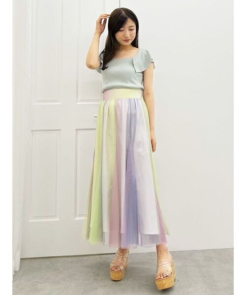 MERCURYDUO スカート グラデーションチュールボリュームスカート