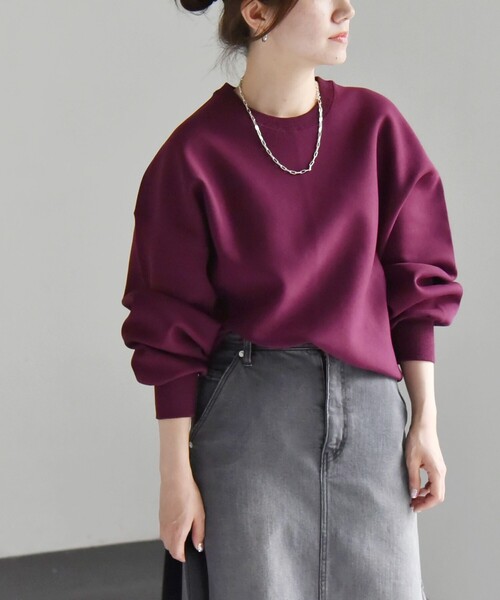 トレーナー スウェット quaranciel:「洗濯機可能」ポンチ ベーシック コンパクト スウェット レディース quaranciel トレーナー スウェット quaranciel:「洗濯機可能