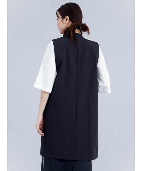 YORT ベスト ジレ 「撥水・接触冷感」セットノーカラーロングジレ