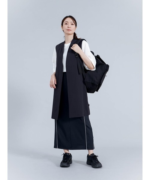 YORT ベスト ジレ 「撥水・接触冷感」セットノーカラーロングジレ