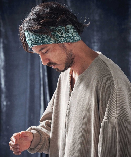 ANGENEHM ヘアバンド mko12274-Paisley pattern knit headband