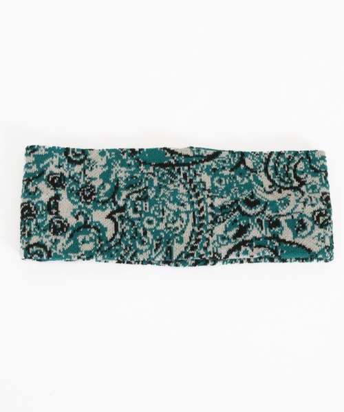 ANGENEHM ヘアバンド mko12274-Paisley pattern knit headband