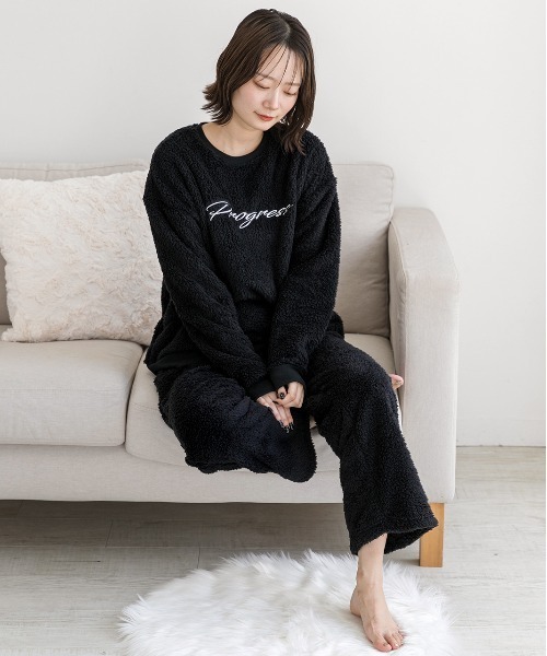 極美品★希少★ameri vintage★ノベルティ★パジャマ★ルームウェア★黒 楽天市場】パジャマ レディース ルームウェア 上下セット 黒 無地