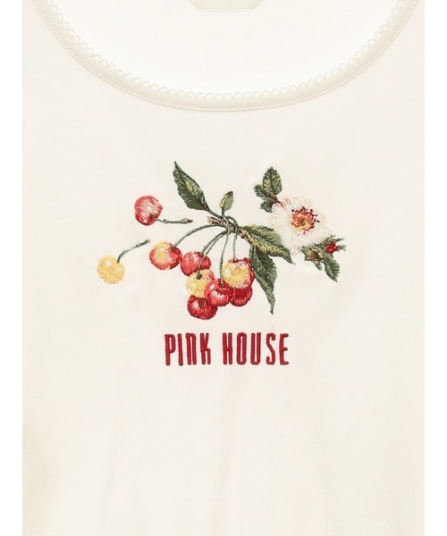 PINK HOUSE / ピンクハウス 野ばらとチェリー刺繍カットソー