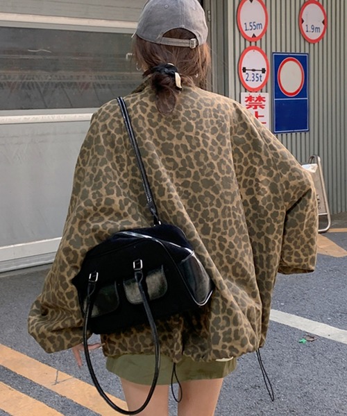 Lady バイカラーブルゾン 春物　即完売品 オーバーサイズ DEVICE スタジャン 薄手 バイカラー オーバーサイズ 古着風