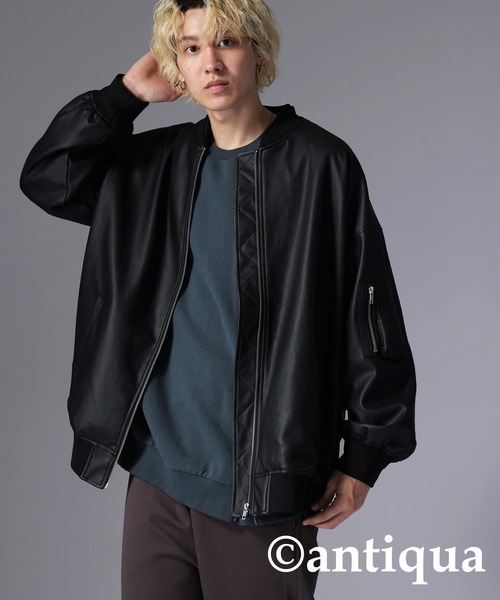 antiqua（アンティカ） 「tree cafe」ジップアップブルゾン FREE