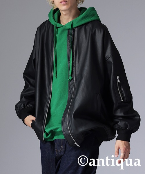 antiqua（アンティカ） 「tree cafe」ジップアップブルゾン FREE