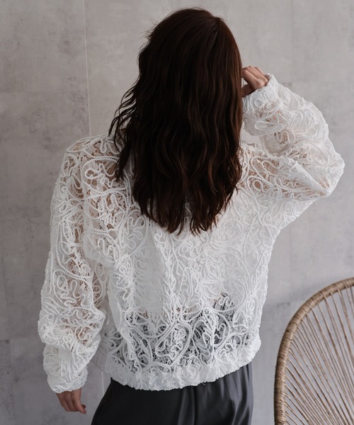 ap retro ブラウス シャツ 「選べる」 2WAYシアーカーディガン