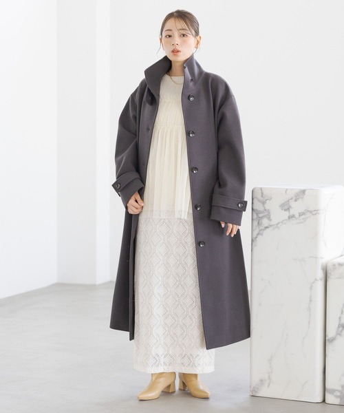 [LAKOLE] пальто с отложным воротником MEDIUM угольно-серый женский 
