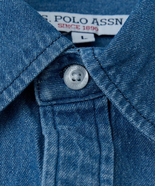 ラルフローレン　国内正規品　デニムシャツ　ポニー刺繍　ショートスリーブ　美品 Ralph Lauren - 美品✨ラルフローレン デニムシャツ ポニー刺繍