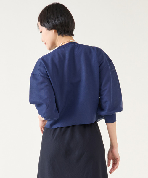 7/9まで！【新品タグ付】MARU ニットプルオーバー ネイビー martinique（マルティニーク） ニット セーター サマーダブルフェイス