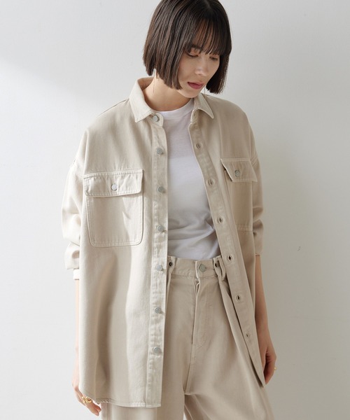 Drawer - 最終価格 Drawer デニムシャツ 36サイズ 美品 ドロワー シャツ Drawer（ドゥロワー）の「Drawer デニム ブラウス（シャツ