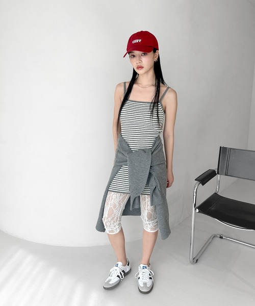 ロゴカーデワンピースニットセットアップ(F BEIGE): ONEPIECE