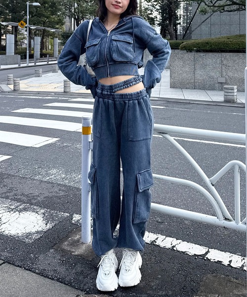 SPIRALGIRL スウェットパンツ ジャージ 立体ポケットドロスト