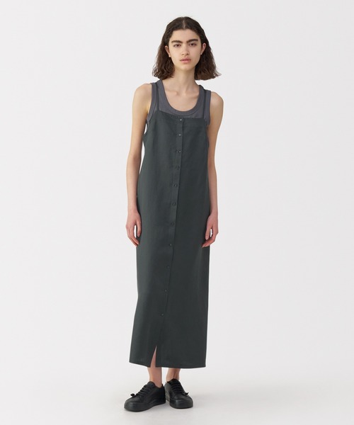 【新品•未使用】MUJI Labo リネンシルクワンピース　墨黒　Ｍサイズ 婦人 リネンシルクワンピース | 無印良品