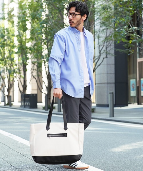 JIGGYS SHOP トートバッグ キャンバスxPUレザー メンズ