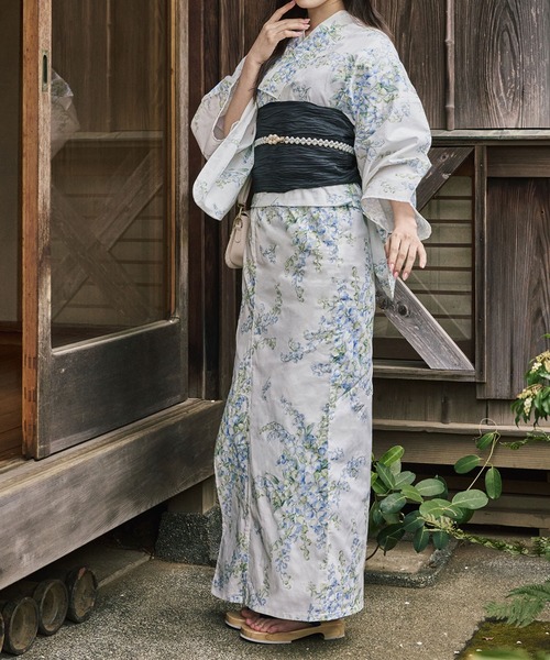 浴衣 下駄付き浴衣5点セット 浴衣・兵児帯・下駄・腰紐2本「2025新作