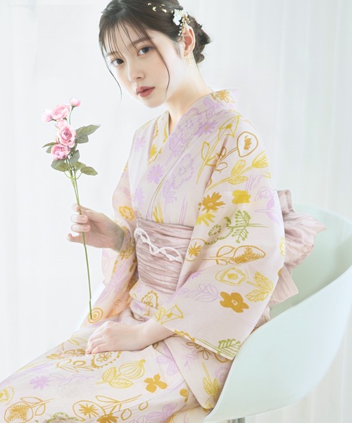 CELEN 浴衣 「下駄付き/兵児帯ゆかた5点セット」浴衣・兵児帯・腰紐2本