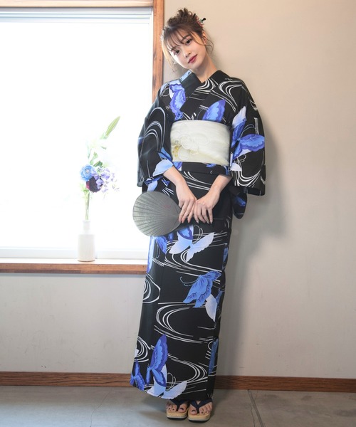 CELEN 浴衣 「下駄付き/兵児帯ゆかた5点セット」浴衣・兵児帯・腰紐2本