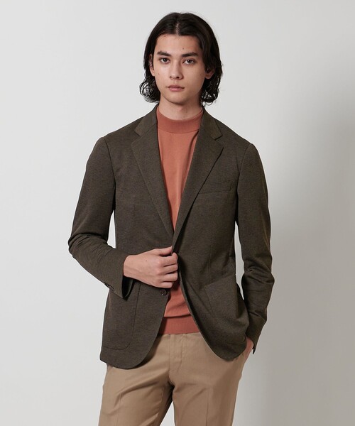 UNITED ARROWS ハウンドトゥース ビジネスジャケット ハウンドトゥース ジャージ シングル 2ボタン テーラードジャケット