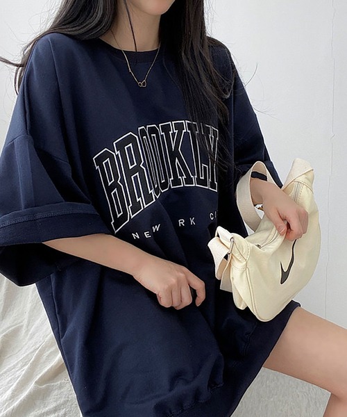 NinaetLina tシャツ BROOKLYNプリントオーバーTシャツ