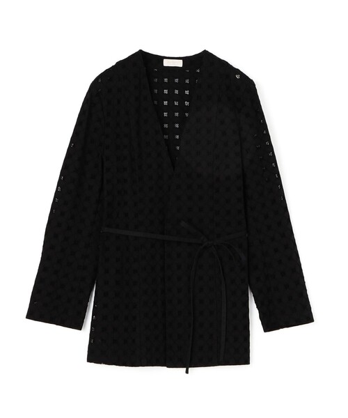 Ballsey ジャケット ノーカラージャケット コットンエンブロイダリー V