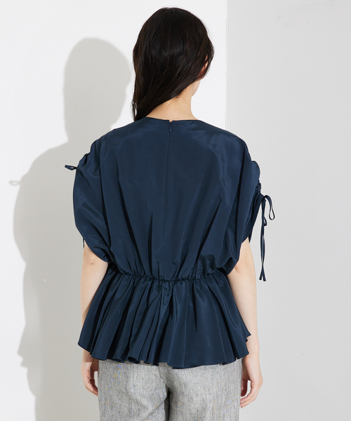 qualite ブラウス シャツ ボリュームギャザータックTOP/オフィス