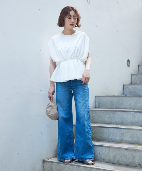 qualite（カリテ） ブラウス シャツ ボリュームギャザータックTOP