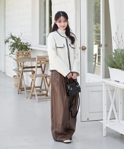 「UNE MANSION」 ツイードジャケット FREE アイボリー レディース_画像3