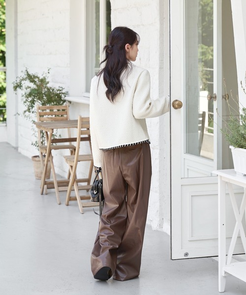 「UNE MANSION」 ツイードジャケット FREE アイボリー レディース_画像8