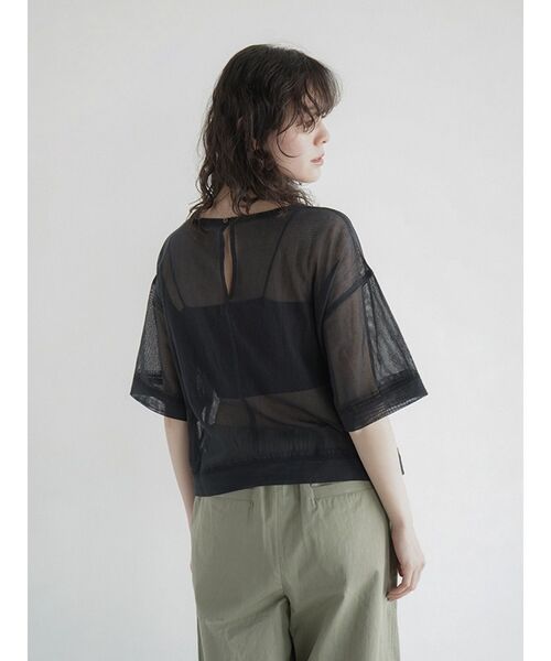 FIKA.（フィーカ） ブラウス シャツ Zari embroidered mesh sheer 