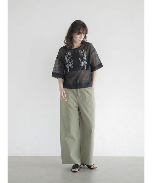 ブラウス シャツ Zari embroidered mesh sheer blouse レディース FIKA. ブラウス シャツ Zari embroidered mesh sheer blouse
