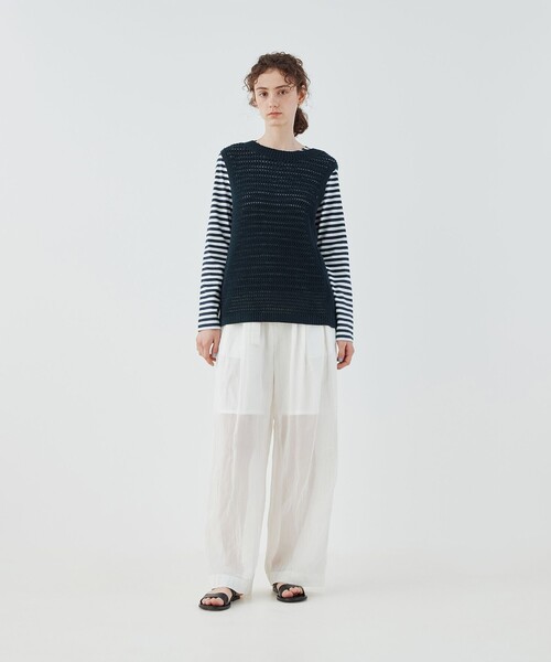 GALERIE VIE ベスト ジレ オープンワークリネン ノースリーブ