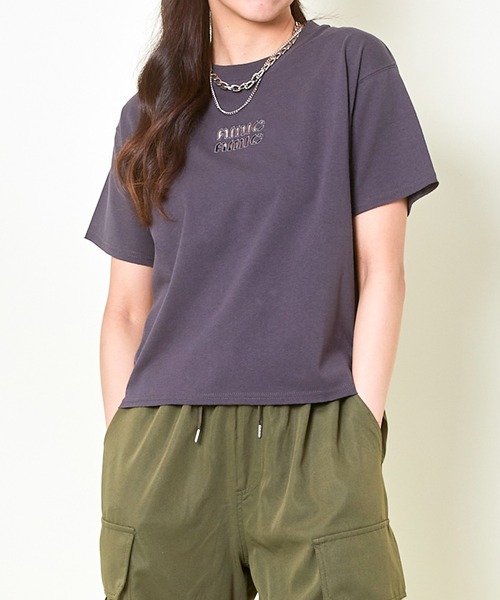tシャツ 半袖 「ちびロゴ×くりぬき」レディース 半袖Tシャツ
