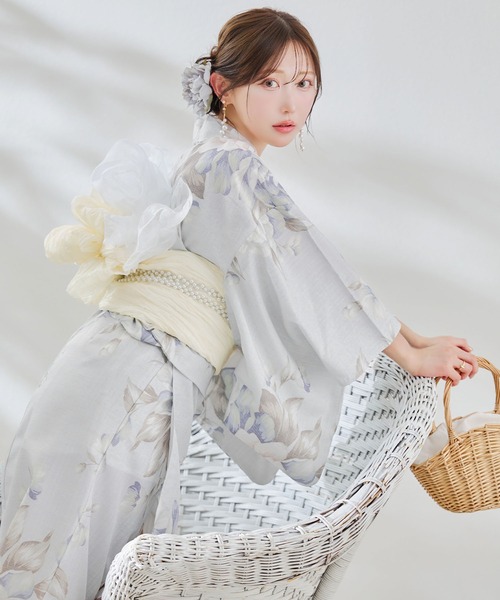 【2時間のみ着用】4点セット⭐︎1人で簡単着付け⭐︎定価25000円　2月限定値下げ sugar nine 浴衣 一人で簡単に着付けができる セパレート浴衣4点