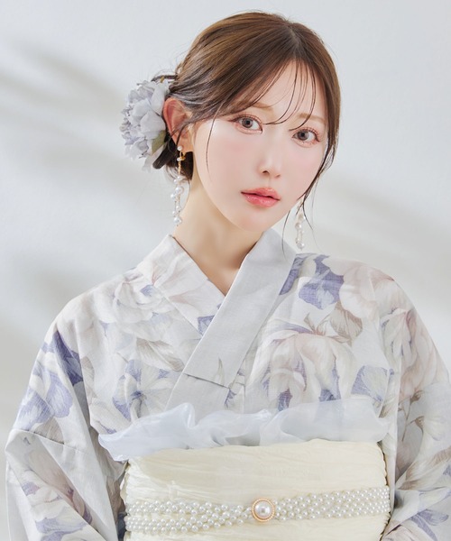 セパレート浴衣、帯付き。レディース 洋服みたいにさっと着られる「セパレート浴衣とへこ帯セット」や