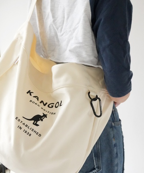KANGOL（カンゴール） ショルダーバッグ 」カラビナ付き キャンバス 