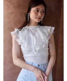 ニット セーター 異素材ラッフルコンパクトニット レディース｜ZOZOTOWN Yahoo!店