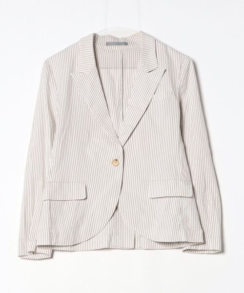 theory luxe テーラードジャケット ベージュ 0195425A0174 theory luxe 「theory luxe」 ストライプ柄テーラードジャケット