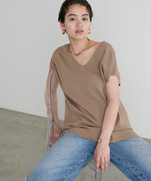 LARUTA ニット セーター 「LARUTA」UV＆接触冷感前後2WAYニット