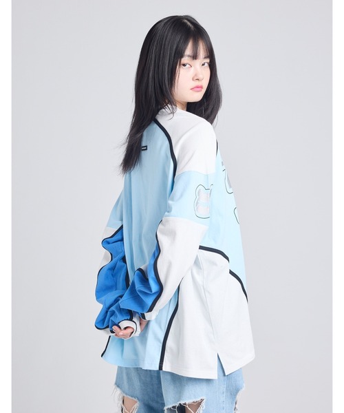 tシャツ 「little sunny bite」numbering long tee レディース メンズ Little sunny bite tシャツ /Little bite/nylon top レディース