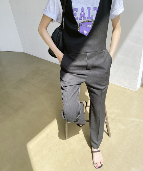 Spick and Span ブラック オールインワン サイズ38 サロペット Spick＆Span 「Spick & Span」 オールインワン 38 ブラック