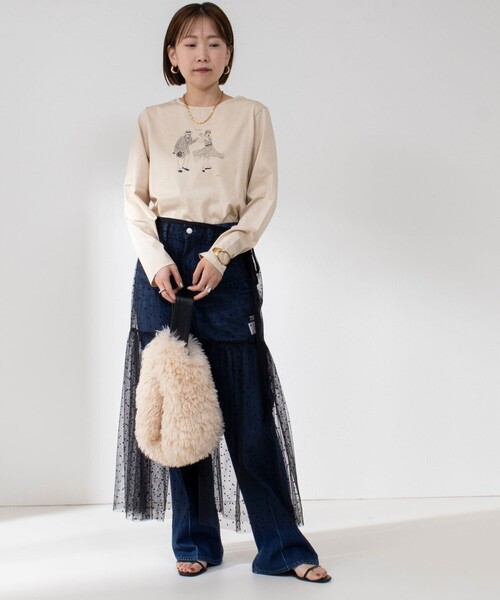 「NOLLEY'S」 長袖カットソー 38 ベージュ レディース